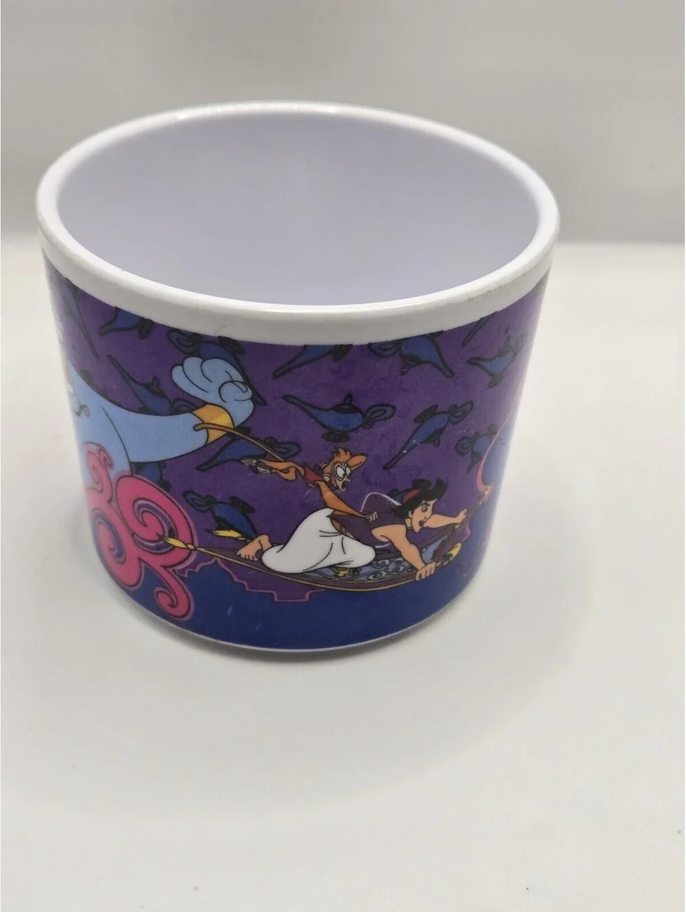 Vintage 1990s Disney Aladdin Kid's Plastic Melamine Cup Mug Genie Zak Designs